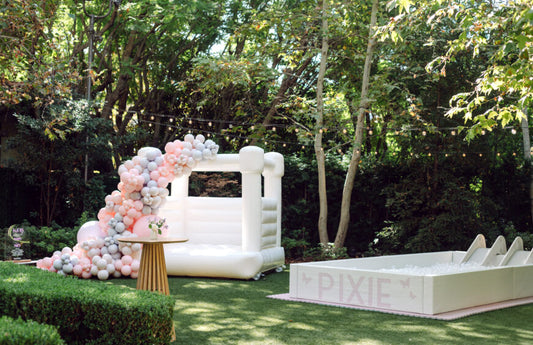 Compact 6x6ft white IGLU ball pit ideal for kids party rentals and soft play areas in Atlanta, GA
