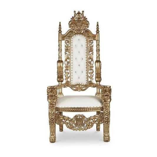 King throne chair gold bride and groom seating chair rental in Atlanta, GA