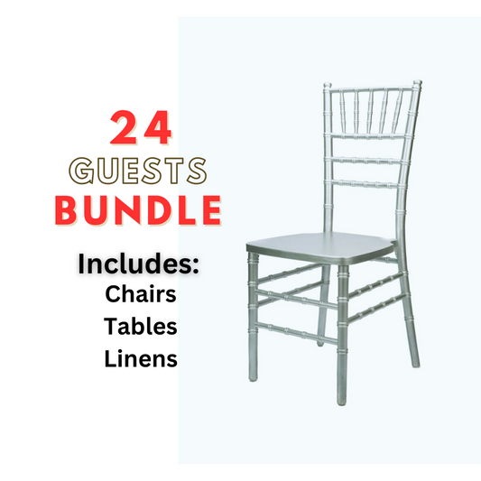 White Chiavari chairs bundle for 24 guests chair rental in Atlanta, GA