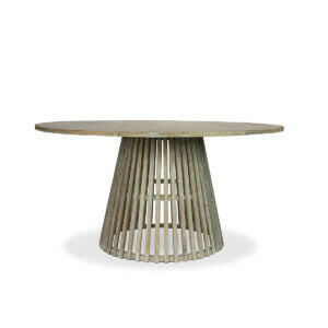 Esther round dining table elegant finish perfect for children's rentals in Atlanta, GA