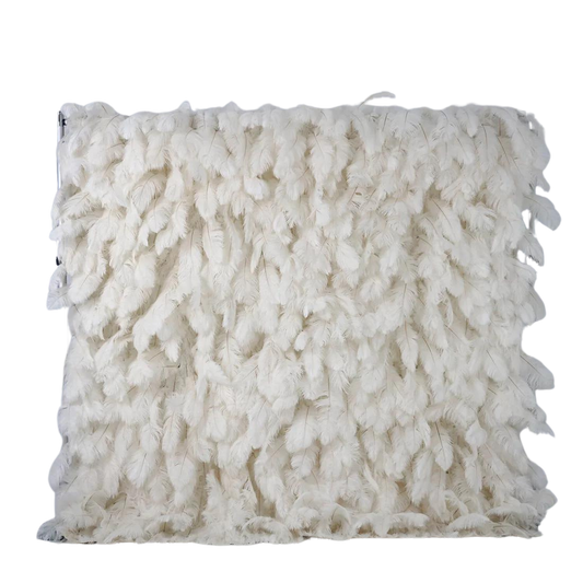 White feather wall rental adds luxury and style to wedding and event backdrops in Atlanta, GA.