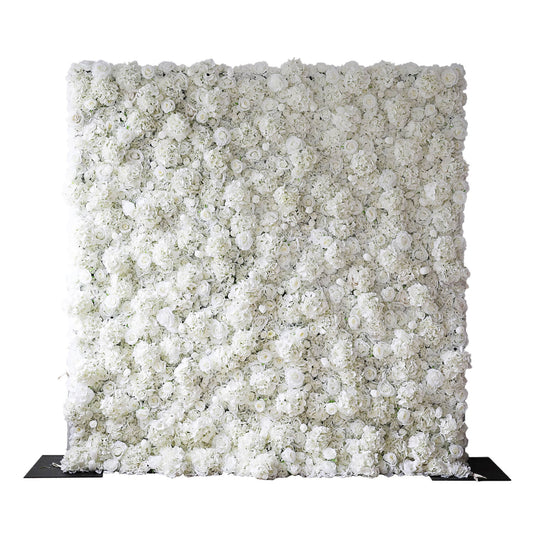 White flower wall rental for weddings, receptions, and corporate events in Atlanta, GA.