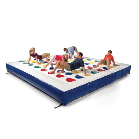 Oversized inflatable Twister game adds playful challenge to kids party rentals in Atlanta, GA.