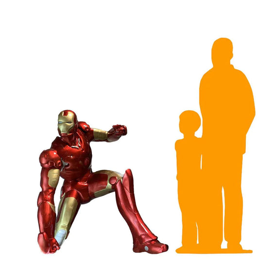 Life-size Iron Man statue adds heroic fun to children’s party rentals in Atlanta, GA.