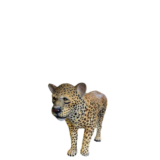 Life-size leopard statue brings jungle excitement to children’s party rentals in Atlanta, GA.