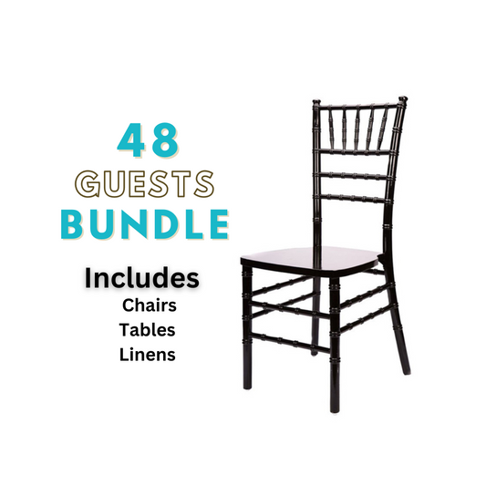 White plastic folding chairs 48 guests bundle chair rental in Atlanta, GA