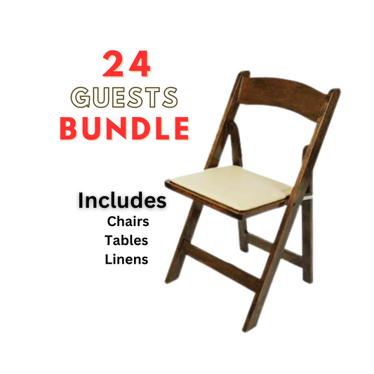 Resin folding chairs package for 24 guests chair rentals in Atlanta, GA