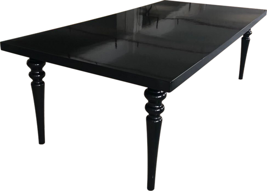 Wood Belle black dining table modern design ideal for kids table rentals in Atlanta, GA