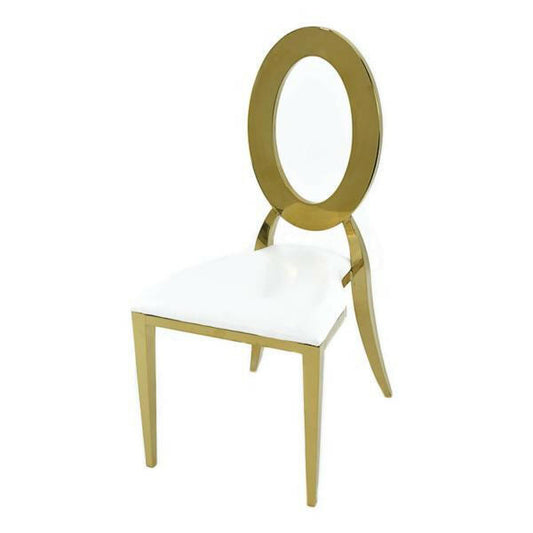 Ava dining chair gold frame with seat cushion chair rentals in Atlanta, GA