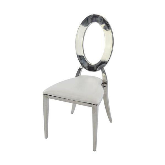 Ava dining chair silver frame with seat cushion chair rental in Atlanta, GA
