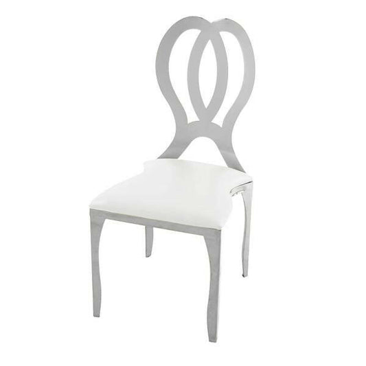 Emma dining chair silver frame with cushion chair rentals in Atlanta, GA
