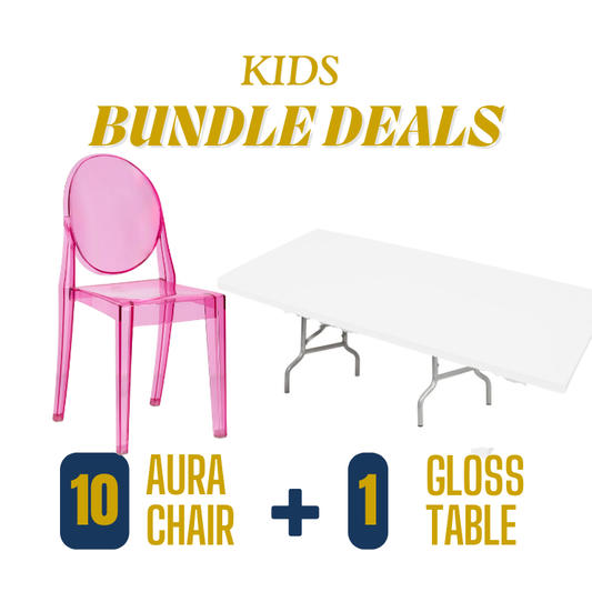 Kids Pink Acrylic Chairs Bundle Rental, Atlanta GA