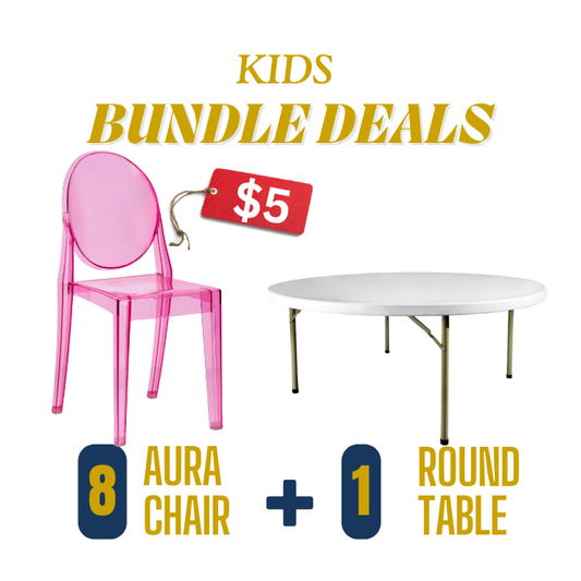 Kids Pink Acrylic Chairs Rental Atlanta GA