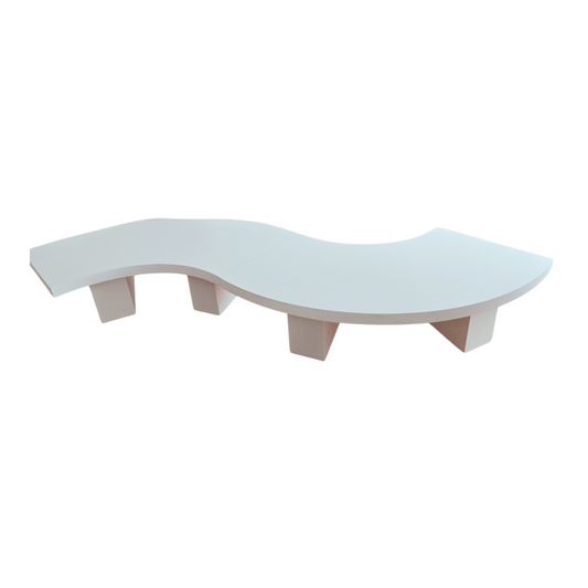 Serpentine epoxy kids table with white finish ideal for kids rentals in Atlanta, GA