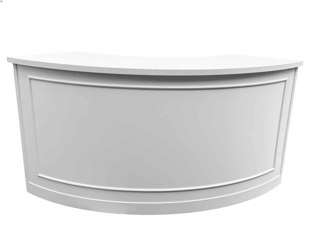 7' White Serpentine Quarter‑Round Bar with HPL Surface