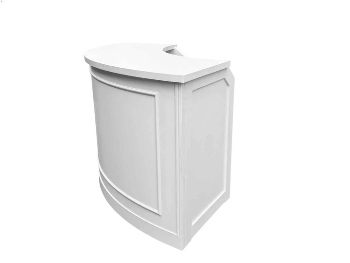 7' White Serpentine Quarter‑Round Bar with HPL Surface