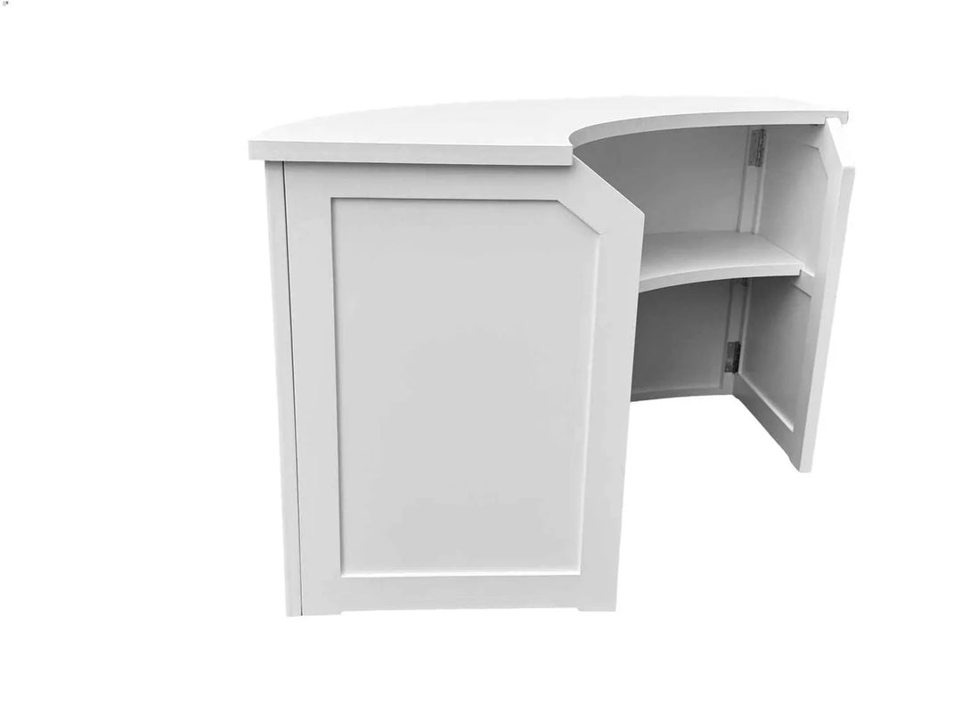 7' White Serpentine Quarter‑Round Bar with HPL Surface
