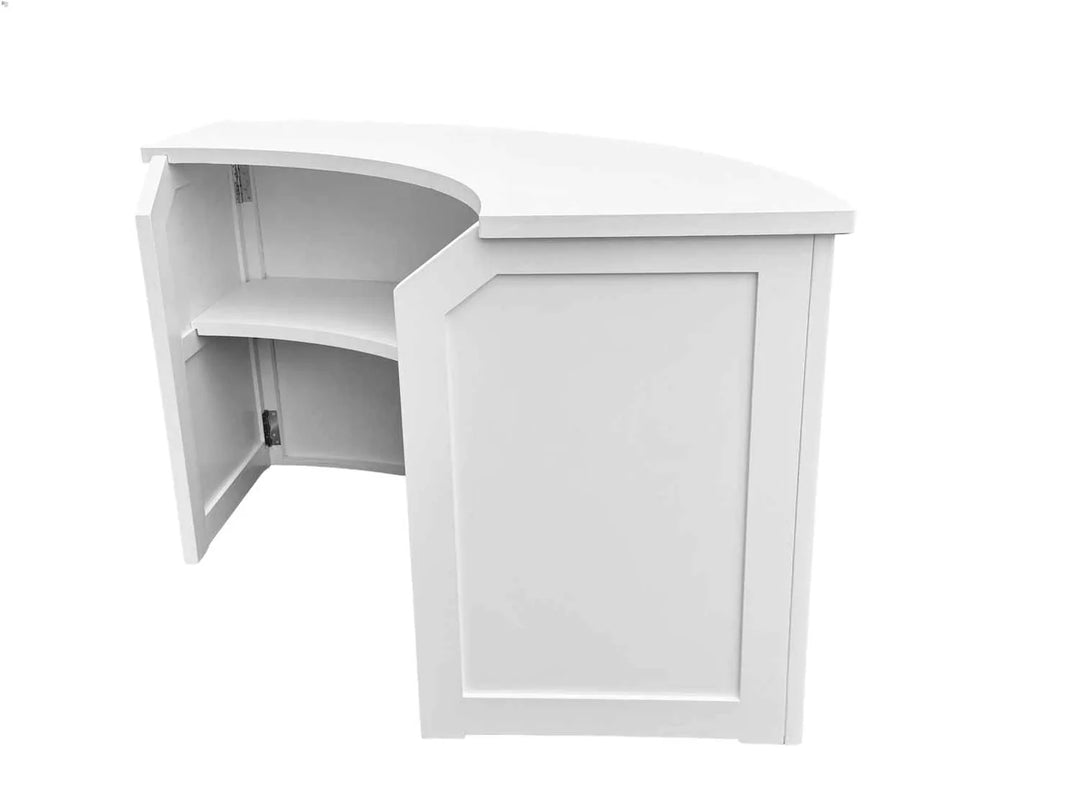 7' White Serpentine Quarter‑Round Bar with HPL Surface