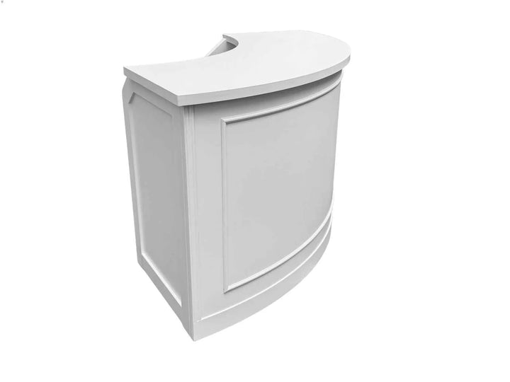 7' White Serpentine Quarter‑Round Bar with HPL Surface