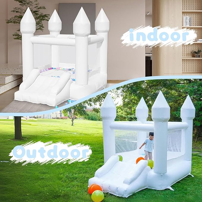 Inflatables: White Bounce House Toddlers
