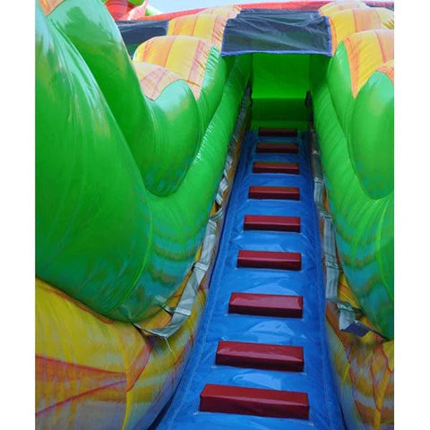 Inflatable Combo:  18'H Dual Lane Palm Tree Slide Wet n Dry
