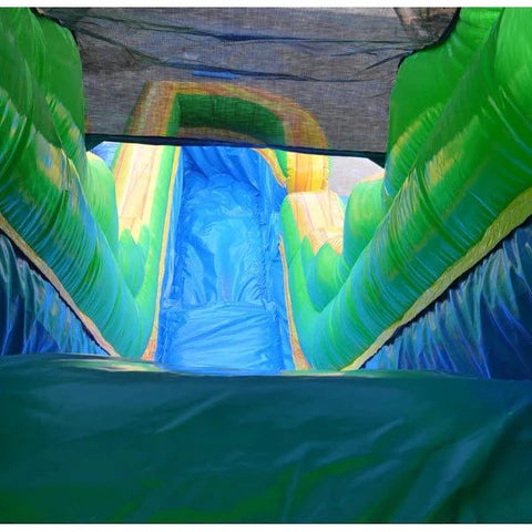 Inflatable Combo:  18'H Dual Lane Palm Tree Slide Wet n Dry