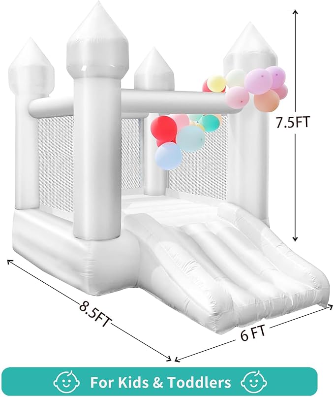 Inflatables: White Bounce House Toddlers