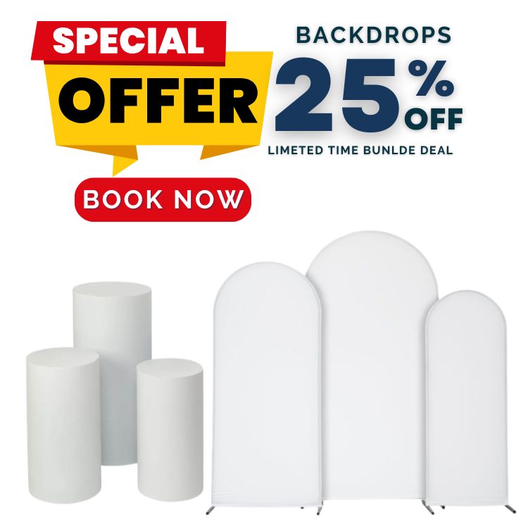 Package - Chiara Arch & Cylinder Stand with Spandex Cover Rental Atlanta, GA