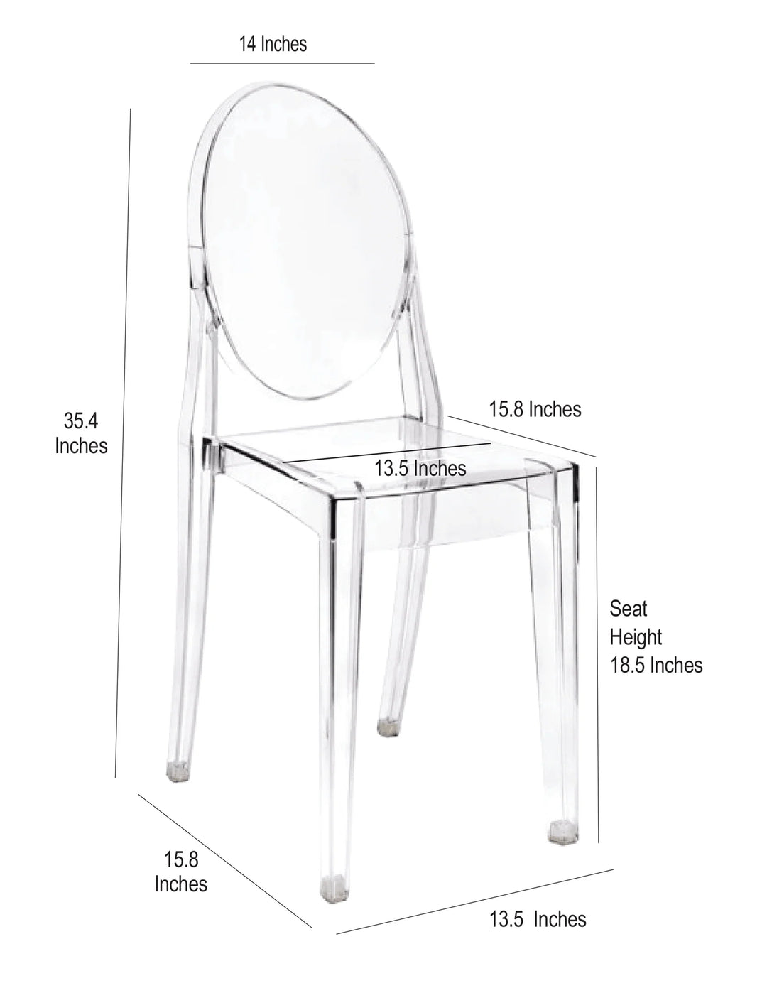 Adult Acrylic Ghost  Chairs Clear Atlanta GA Rentals