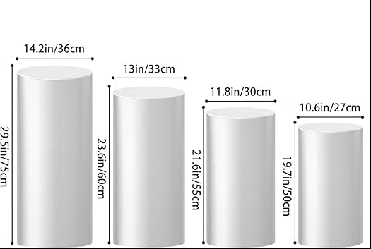 Decorative metal cylinder stand rental adds sophisticated flair to event décor in Atlanta, GA.