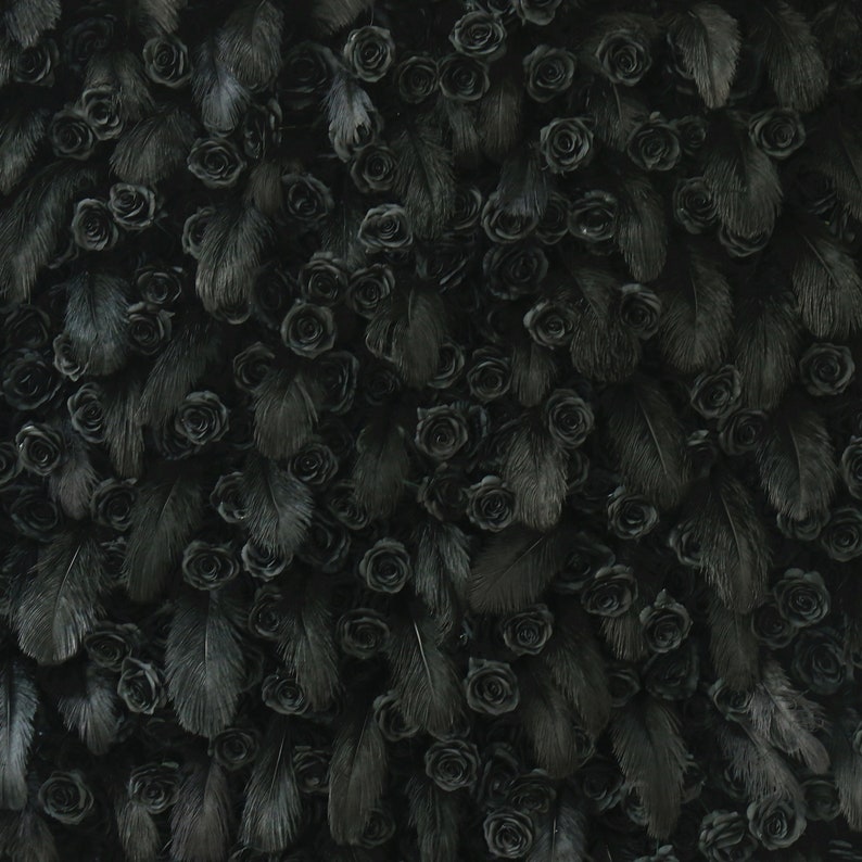 5D Fabric Artificial Flower Wall – Rolling Curtain Rental Atlanta Midnight