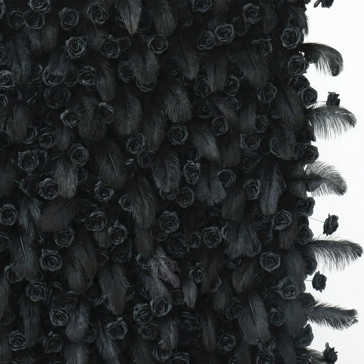 5D Fabric Artificial Flower Wall – Rolling Curtain Rental Atlanta Midnight