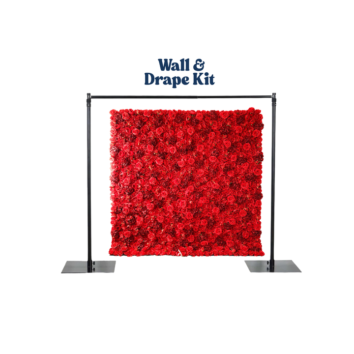 Red Rose 5D Fabric Artificial Flower Wall – Rolling Curtain Rental Atlanta