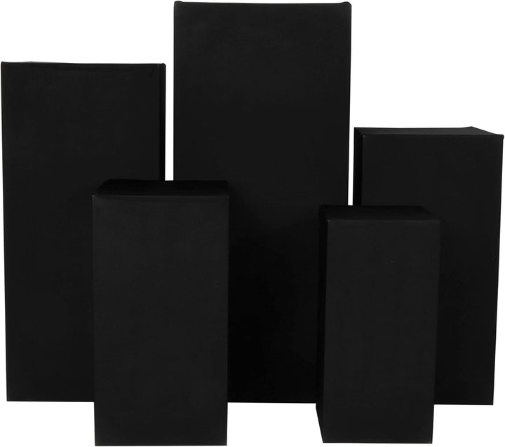 5-Piece Metal White Square Display Pedestal Stand Set Atlanta Rentals