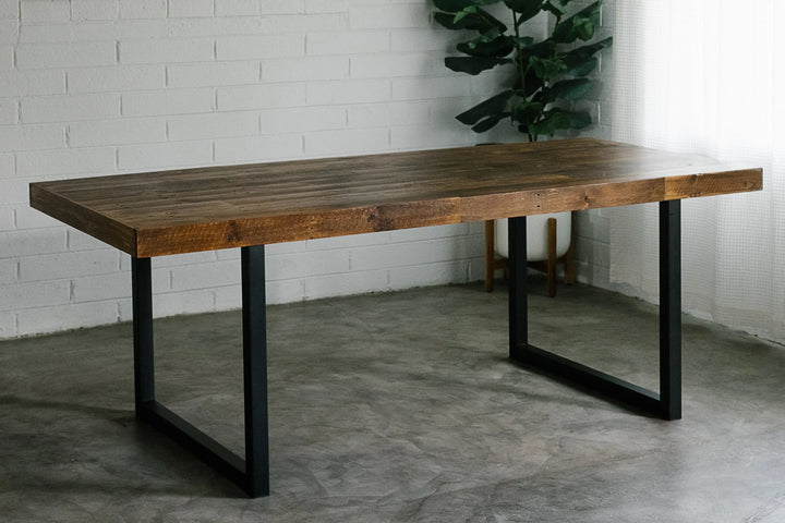 Farmhouse Table  Metal -Legs — Handcrafted 32 by 96 — Atlanta Rental