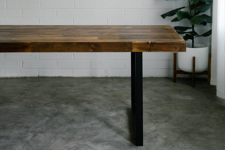 Farmhouse Table  Metal -Legs — Handcrafted 32 by 96 — Atlanta Rental
