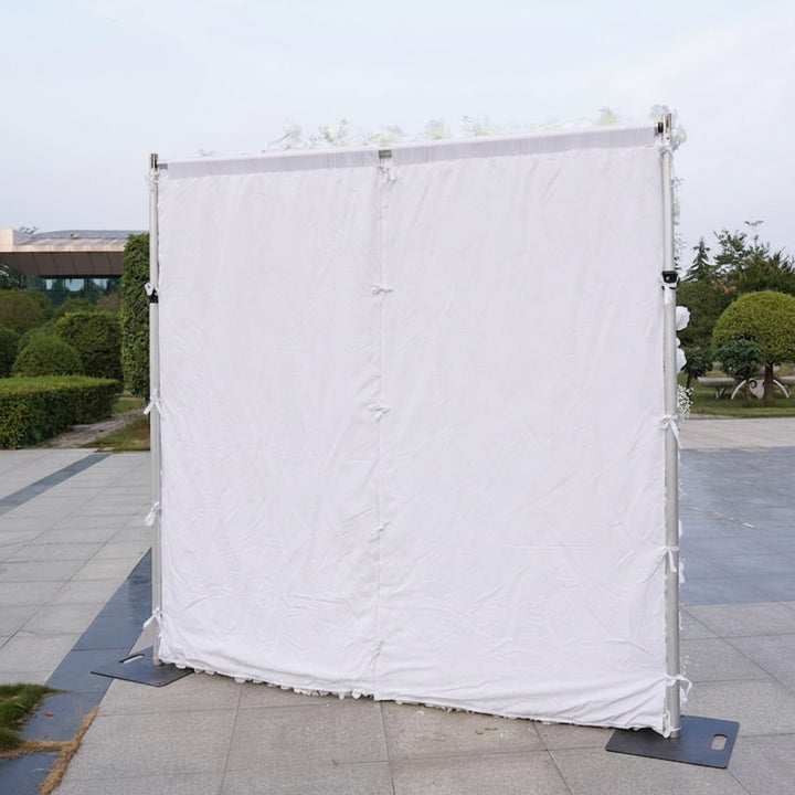 5D Fabric Artificial Flower Wall White Rose Gypsophila  – Rolling Curtain Rental Atlanta