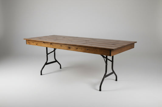 Rustic Wood Topper for Rectangular Folding Tables