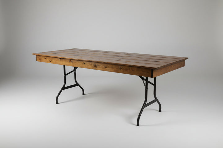 Rustic Wood Topper for Rectangular Folding Tables