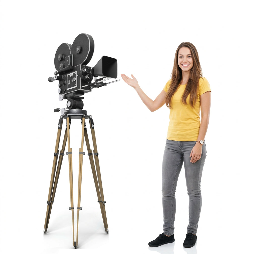 Life‑Size Cutout-Hollywood Movie Camera  Standee |  Rental