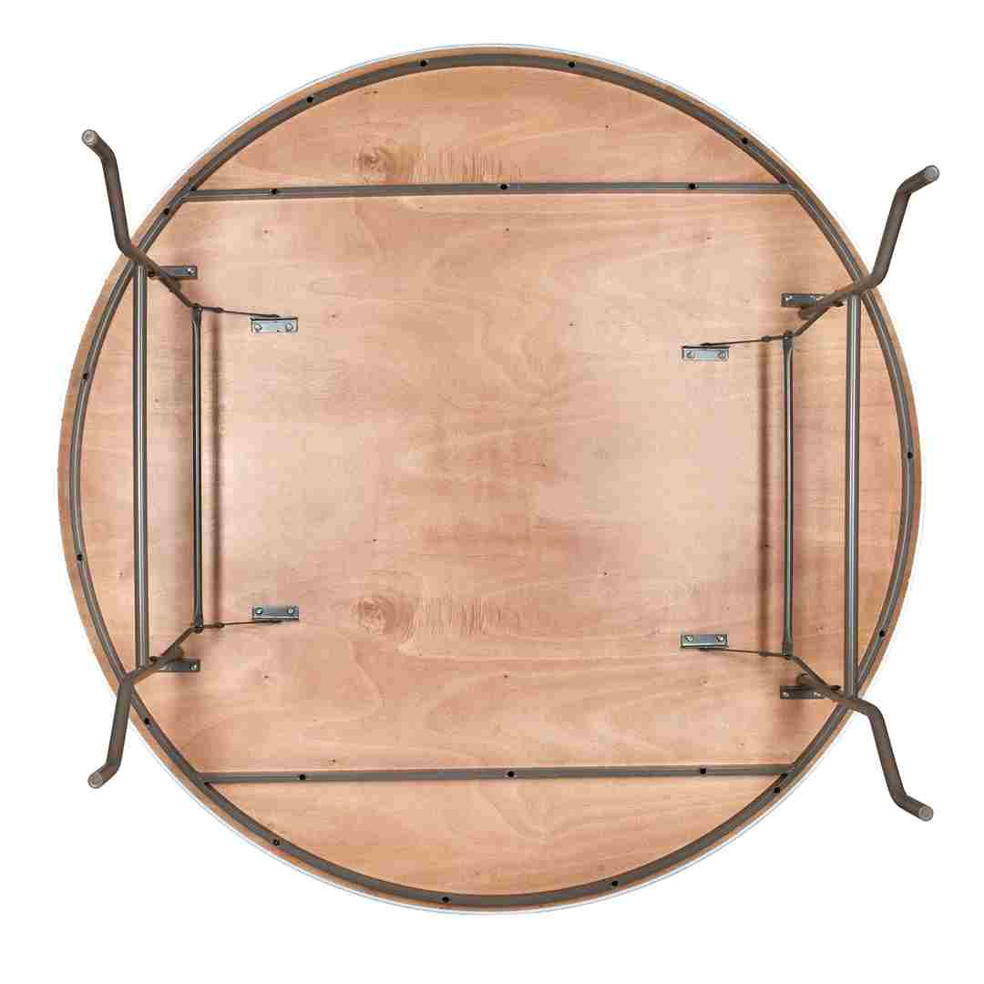 Adults: 72" (6 Foot) Round Heavy Duty Metal Edge Plywood Folding Banquet Table with Steel Skeleton Atlanta GA
