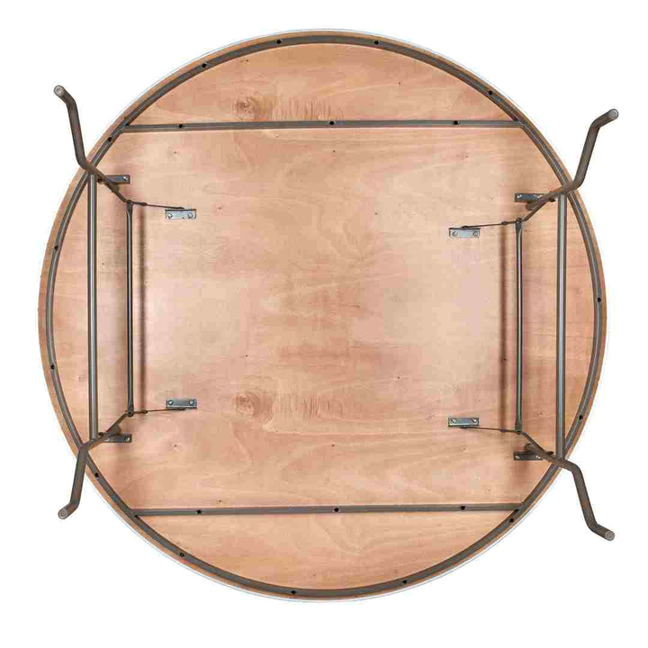 Adults: 72" (6 Foot) Round Heavy Duty Metal Edge Plywood Folding Banquet Table with Steel Skeleton Atlanta GA