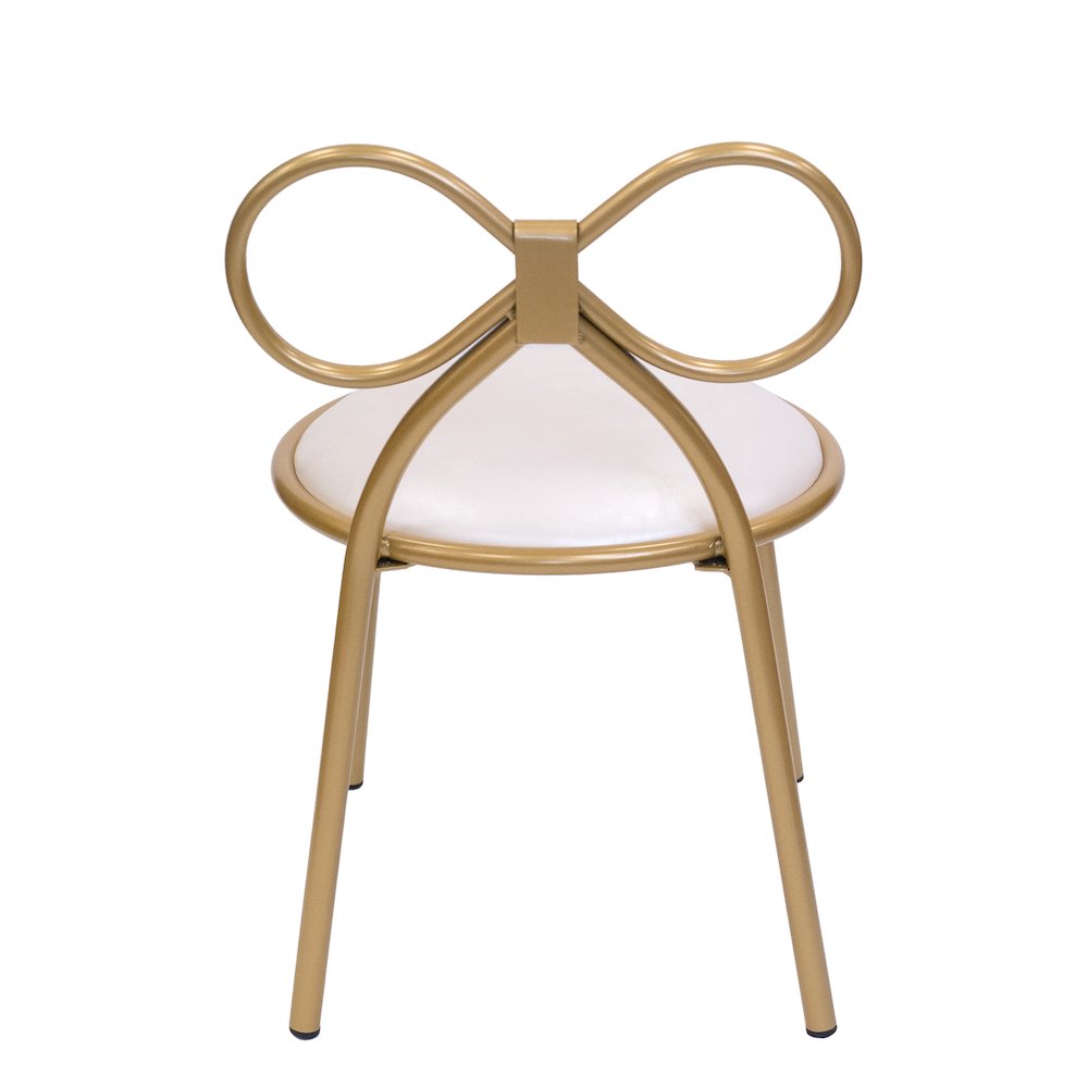 Kid's Metal Kids Bow Chair With Gold Vinyl Seat Cushion Rental Atlanta, GA