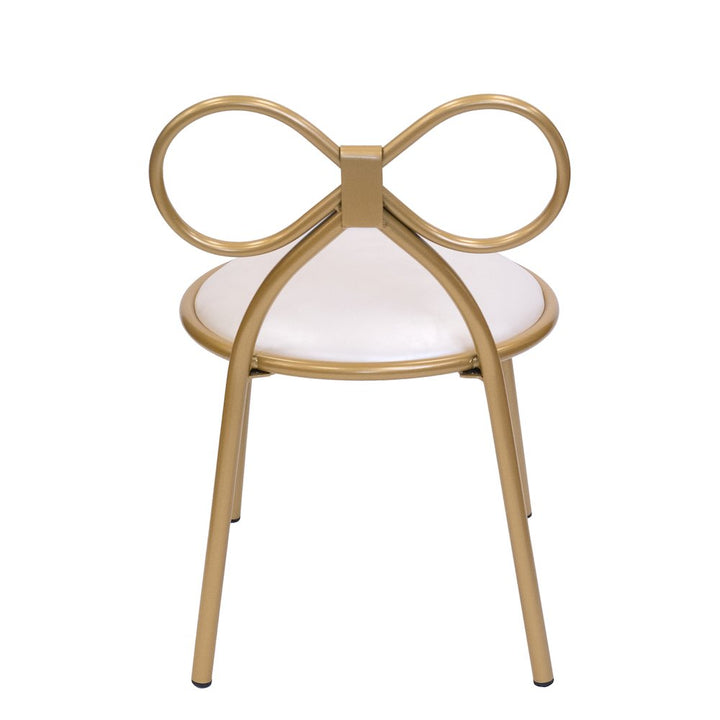 Kid's Metal Kids Bow Chair With Gold Vinyl Seat Cushion Rental Atlanta, GA
