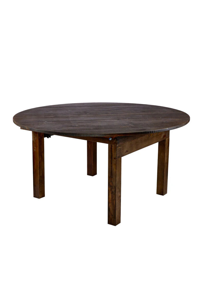 Farmhouse  Straight Leg  60" (5 Foot) Round Farm Table  Seats 8-10 guest