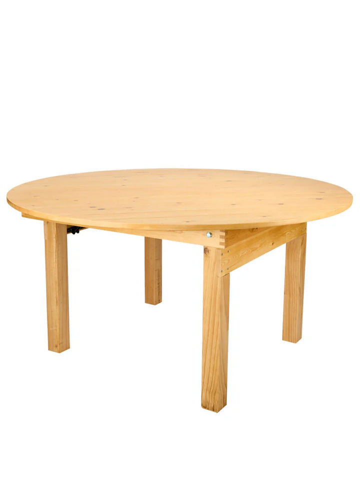 Farmhouse  Straight Leg  60" (5 Foot) Round Farm Table  Seats 8-10 guest