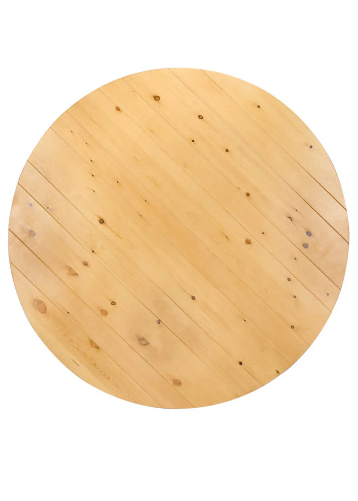 Farmhouse  Straight Leg  60" (5 Foot) Round Farm Table  Seats 8-10 guest
