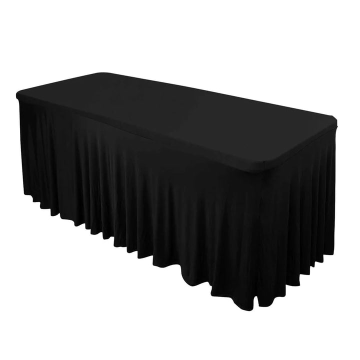 Rectangular Spandex Tablecloth Wavy Skirt 6ft