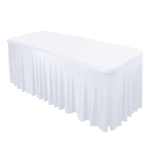 Rectangular Spandex Tablecloth Wavy Skirt 6ft
