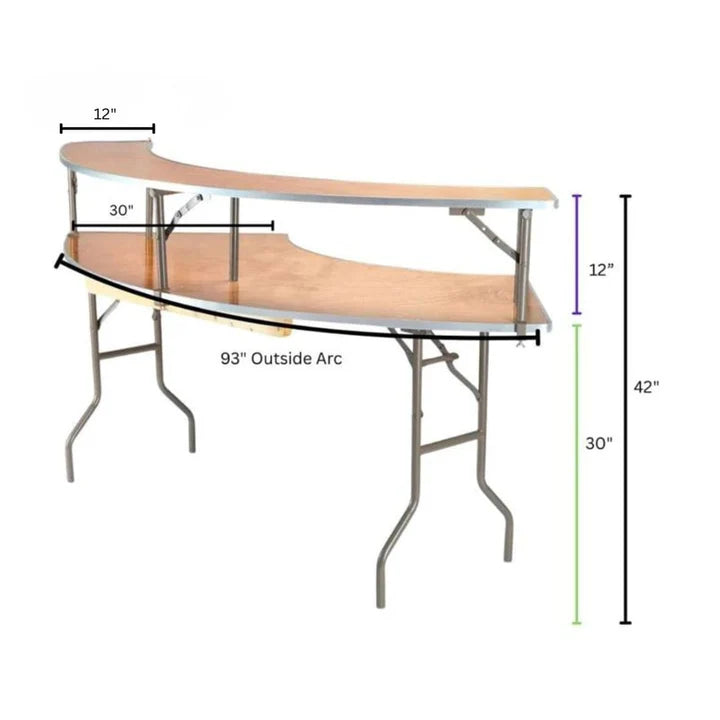 7-Foot Folding Serpentine Bar and Skirted, Atlanta